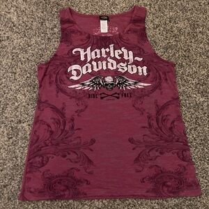 Harley-Davidson Maroon Graphic Tank Top